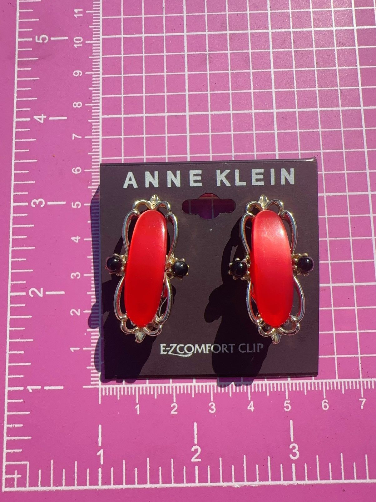 Anne Klein Anne Klein comfort clip on earrings silver tone red Size ONE SIZE - 2 Thumbnail