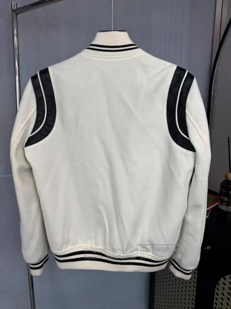 Saint Laurent Paris Saint Laurent Paris White patchwork leather baseball jacke Size US S / EU 44-46 / 1 - 2 Thumbnail