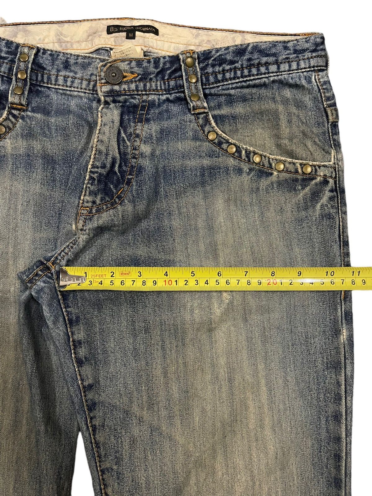 If Six Was Nine Vintage Japan Buona Giornata Blue Wash Distress Loose Jeans Size US 32 / EU 48 - 12 Thumbnail