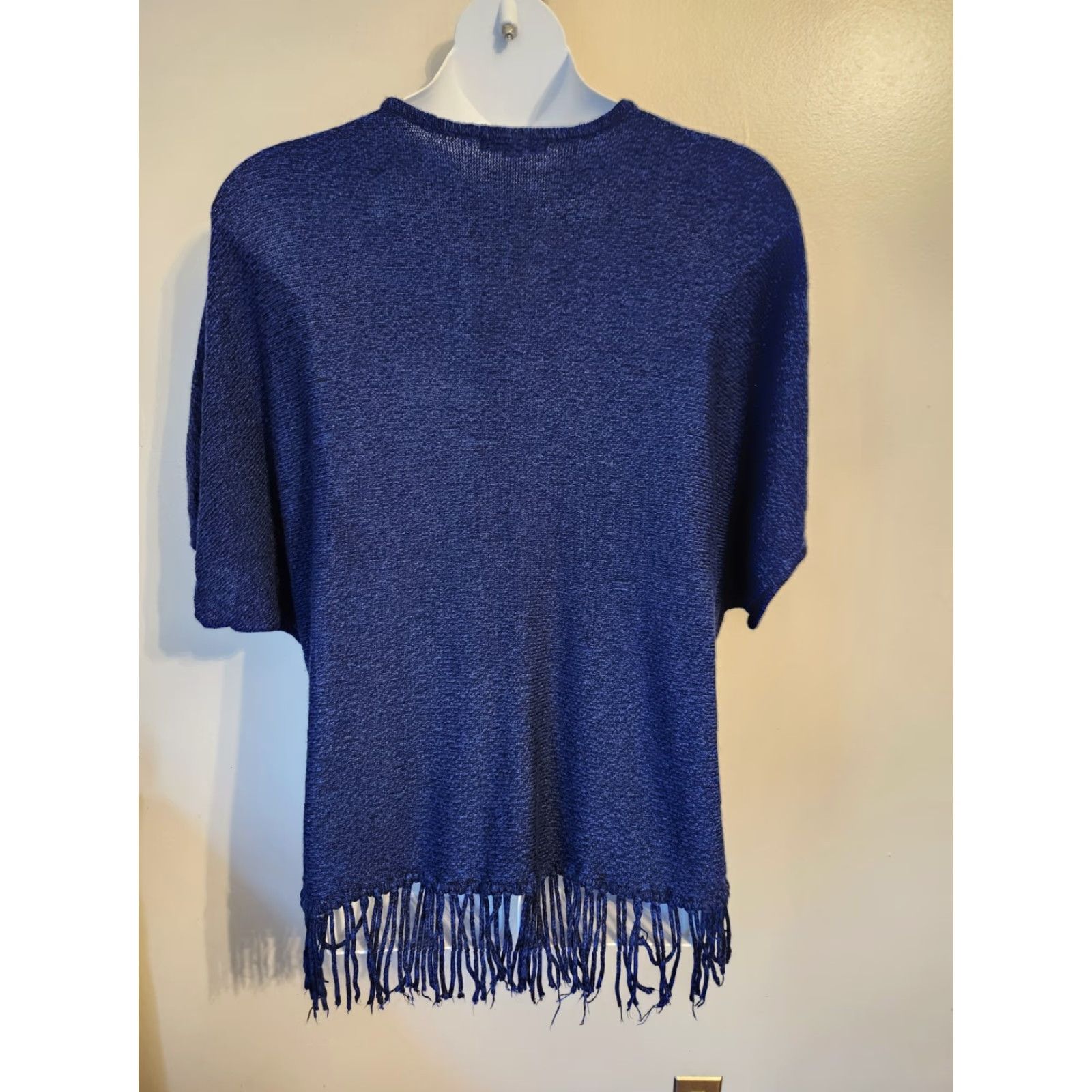 Vintage Relativity Womens Blue Knit Batwing Fringe Crewneck Pullover Sweater 3X Plus Size Casual Knit Pullover Womens Sweater Fringe Blue 3X Size XXL / US 16-18 / IT 52-54 - 5 Thumbnail
