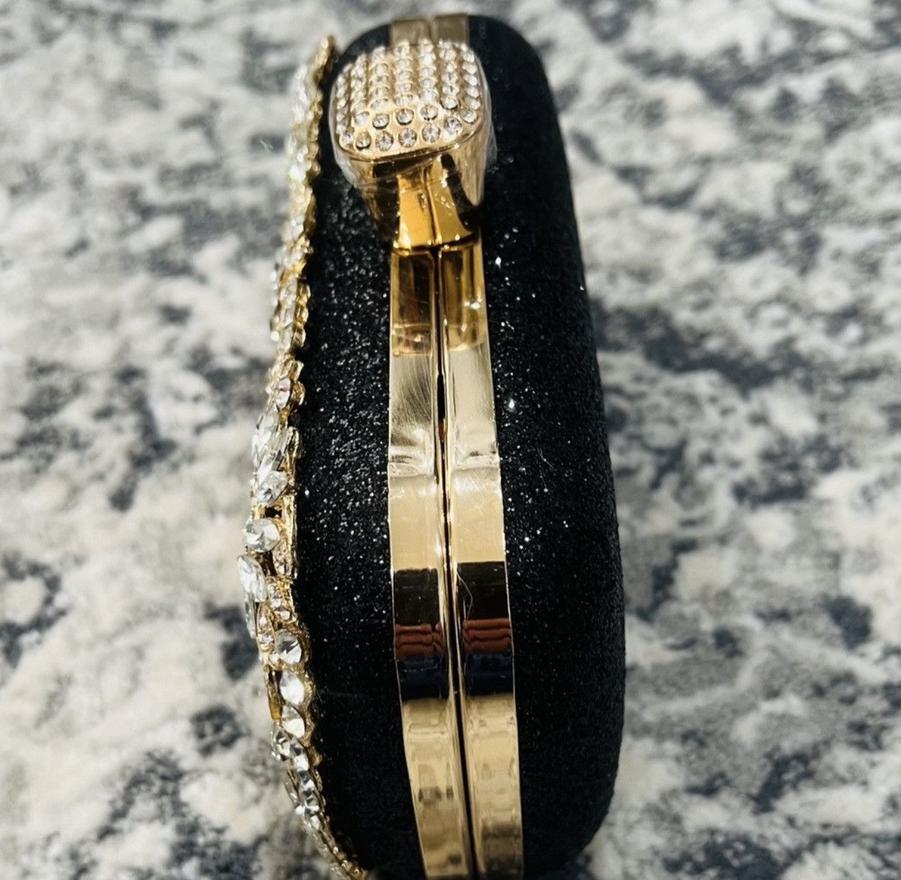 Other Black & Gold Crystal Diamond Evening Bag Size ONE SIZE - 7 Thumbnail