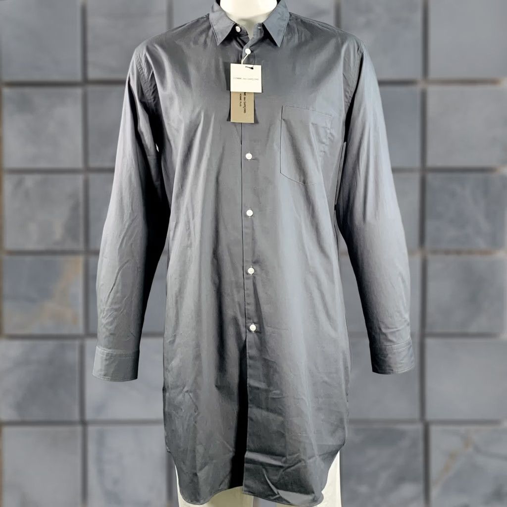 Comme des Garcons Girl COMME des GARCONS HOMME PLUS XL Grey Cotton Longline Long Sleeve Shirt Mens Size US XL / EU 56 / 4 - 1 Thumbnail