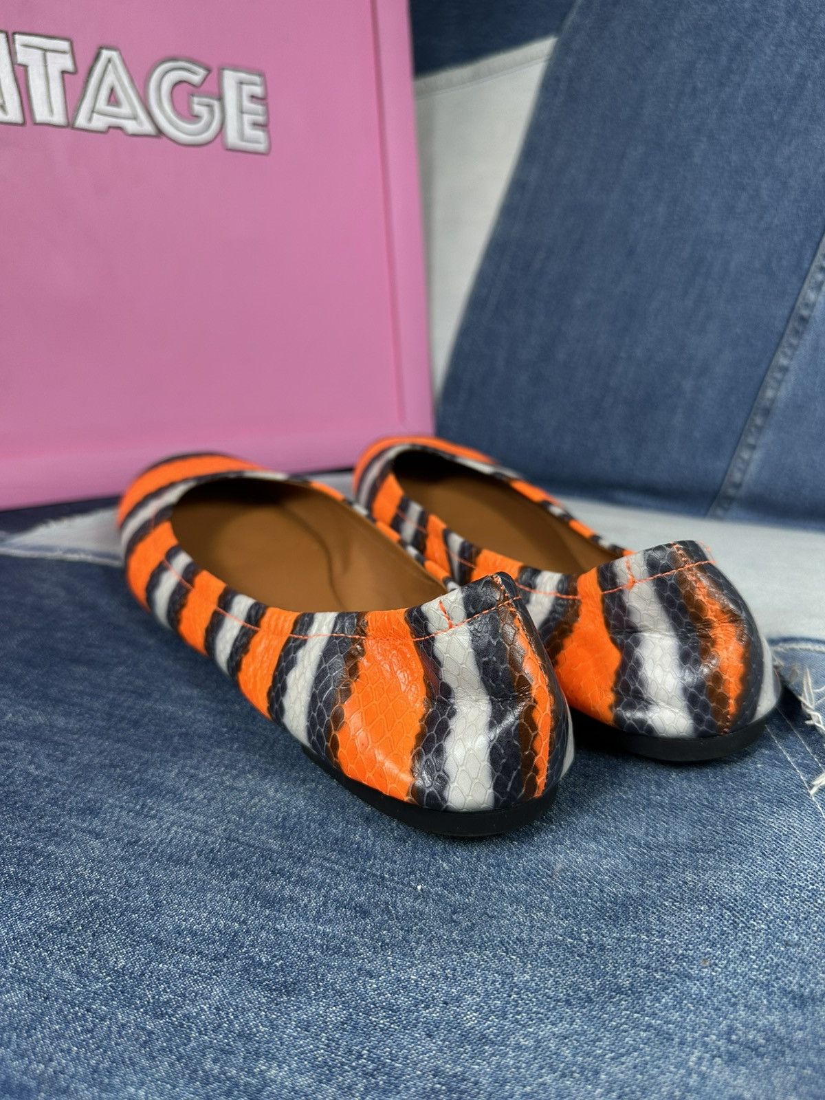 Marc by Marc Jacobs Marc By Marc Jacobs Ballet Flats Snake Print Multicolor Size US 10 / IT 40 - 9 Thumbnail