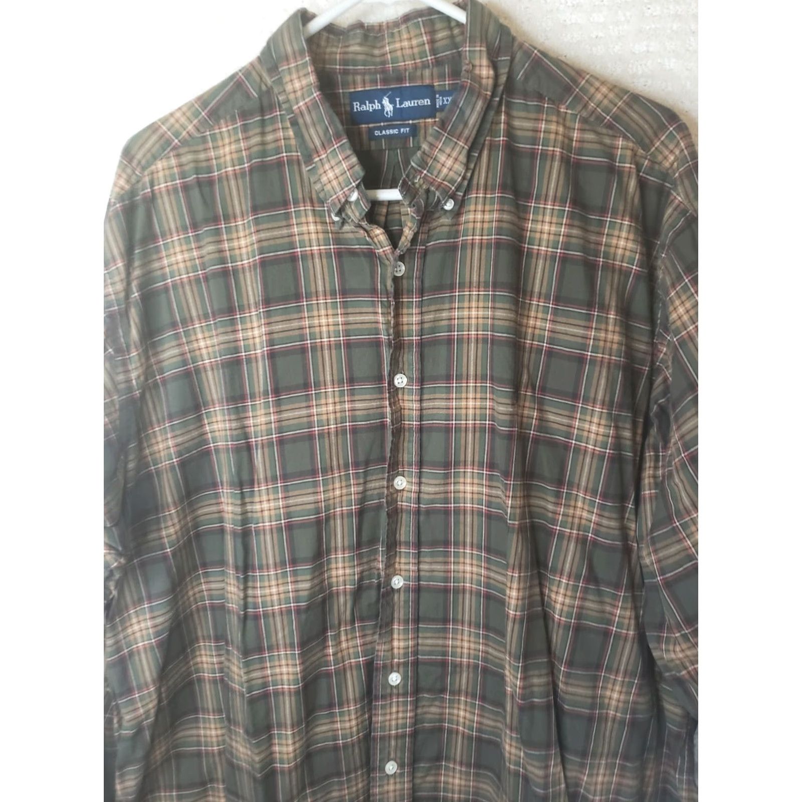 Polo Ralph Lauren Ralph Lauren Men's Button-down Shirt XXL Plaid Long Sleeve Green Multicolor Classic Fit 2XL Polo Shirt Mens Button-Down Casual Business Size US XXL / EU 58 / 5 - 2 Thumbnail