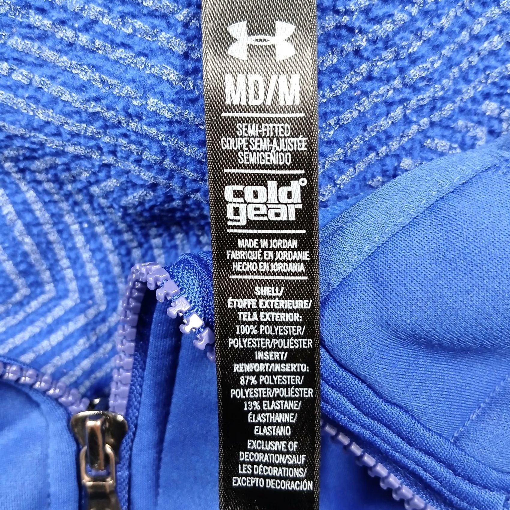 Under Armour Under Armour ColdGear Hoodie Women M Blue Full Zip Fitted Active Jacket Size M / US 6-8 / IT 42-44 - 3 Thumbnail