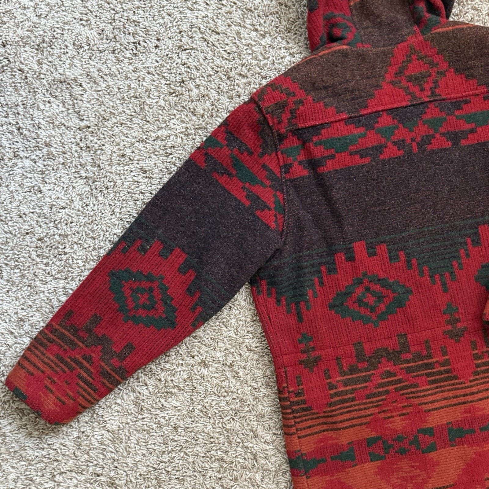 Vintage × Woolrich Woolen Mills Vintage Woolrich Aztec Wool Southwestern Jacket Red Tribal Size L / US 10 / IT 46 - 12 Thumbnail