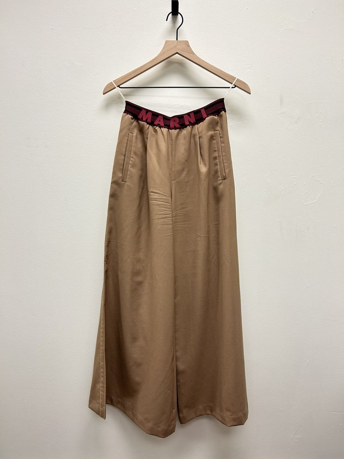 Marni FW23 Logo Elastic Waistband Wide Leg Pants Size US 28 / EU 44 - 1 Thumbnail