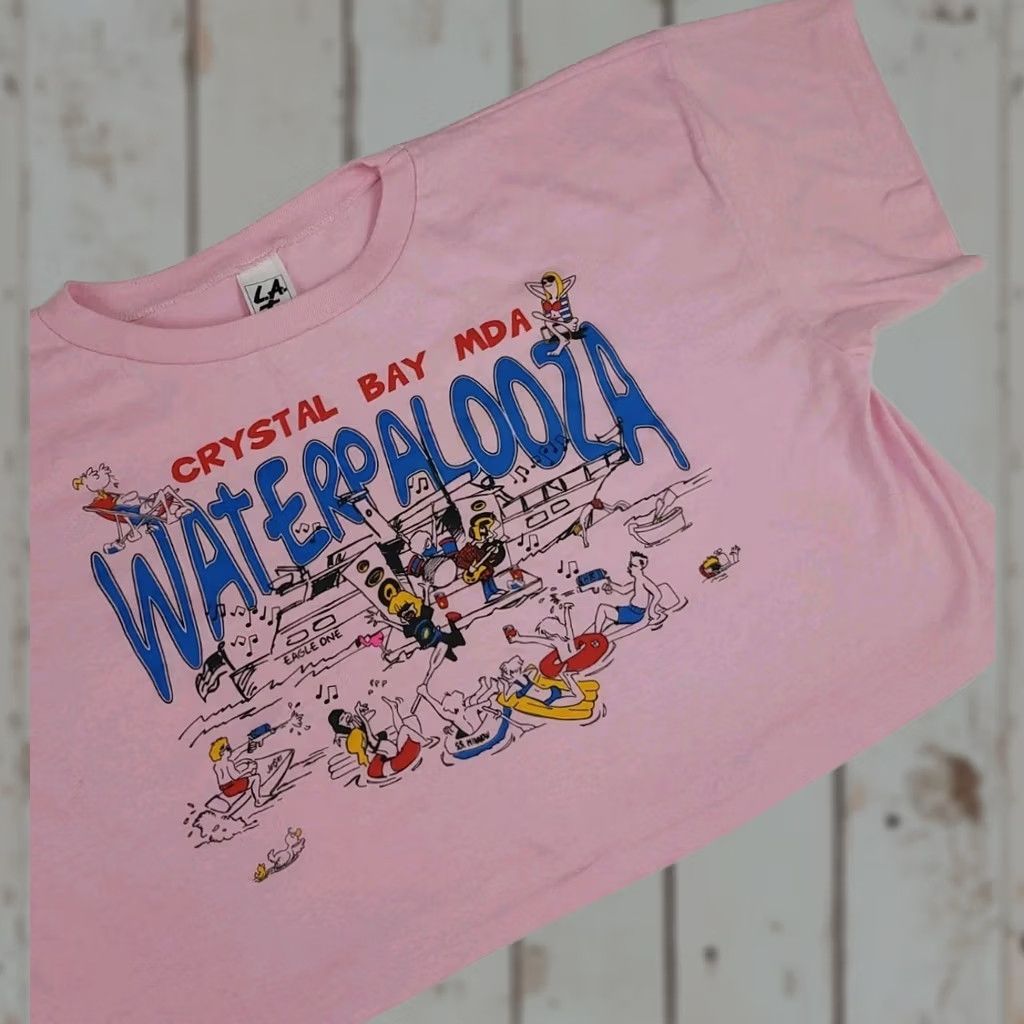 Vintage VINTAGE Crystal Bay Waterpalooza Shirt T Cropped Cartoon Art Print 80s Usa Half Size US M / EU 48-50 / 2 - 1 Thumbnail