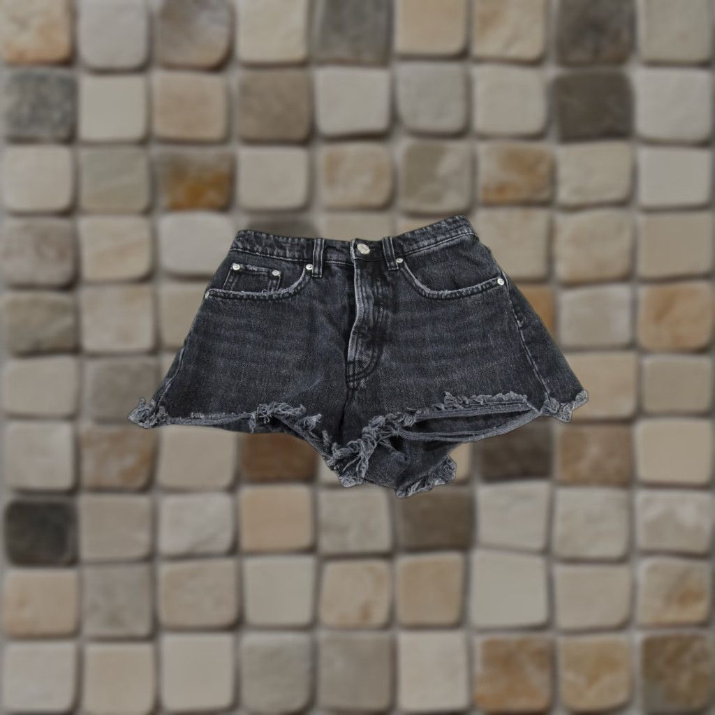 Zara VINTAGE Zara Denim Shorts Women 2 Gray Button Fly Cut-Off 90s Festival Vintage style Womens Shorts Size 26" / US 2 / IT 38 - 1 Thumbnail