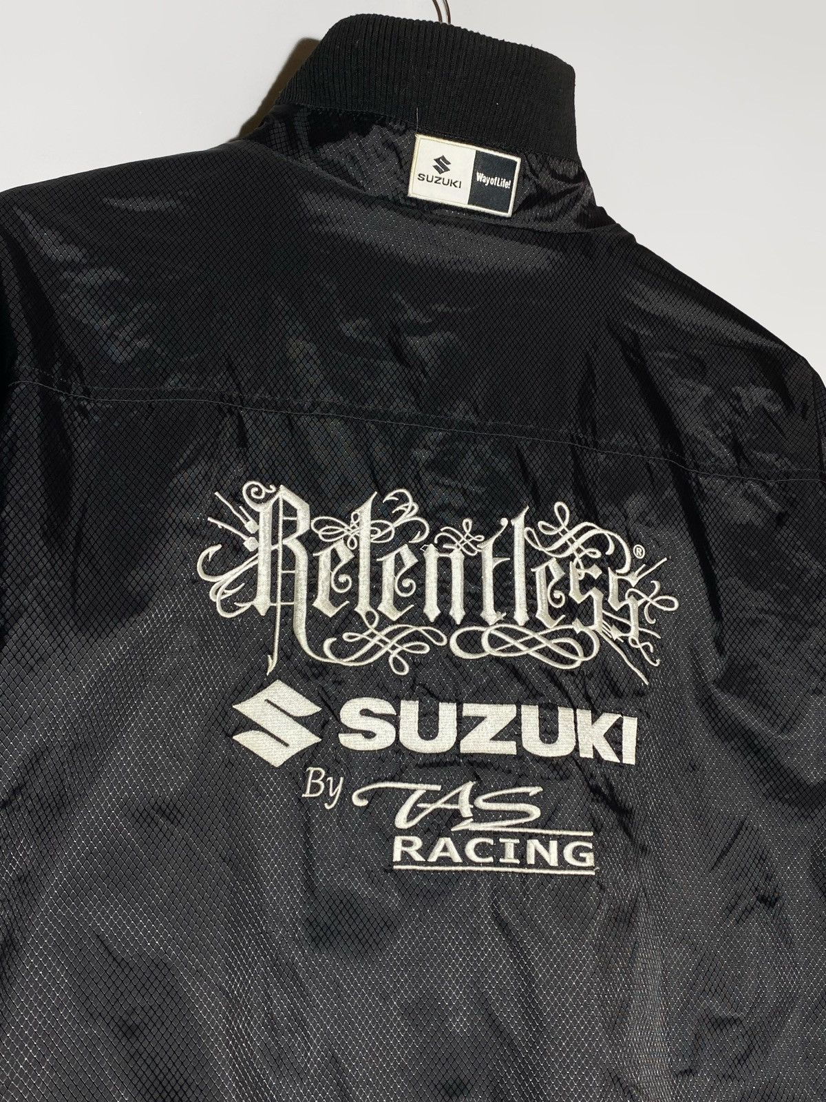 Vintage 🔥RELENTLESS SUZUKI RACING JACKET Y2K BIKER STREET GOTH VIBES Size US L / EU 52-54 / 3 - 3 Thumbnail