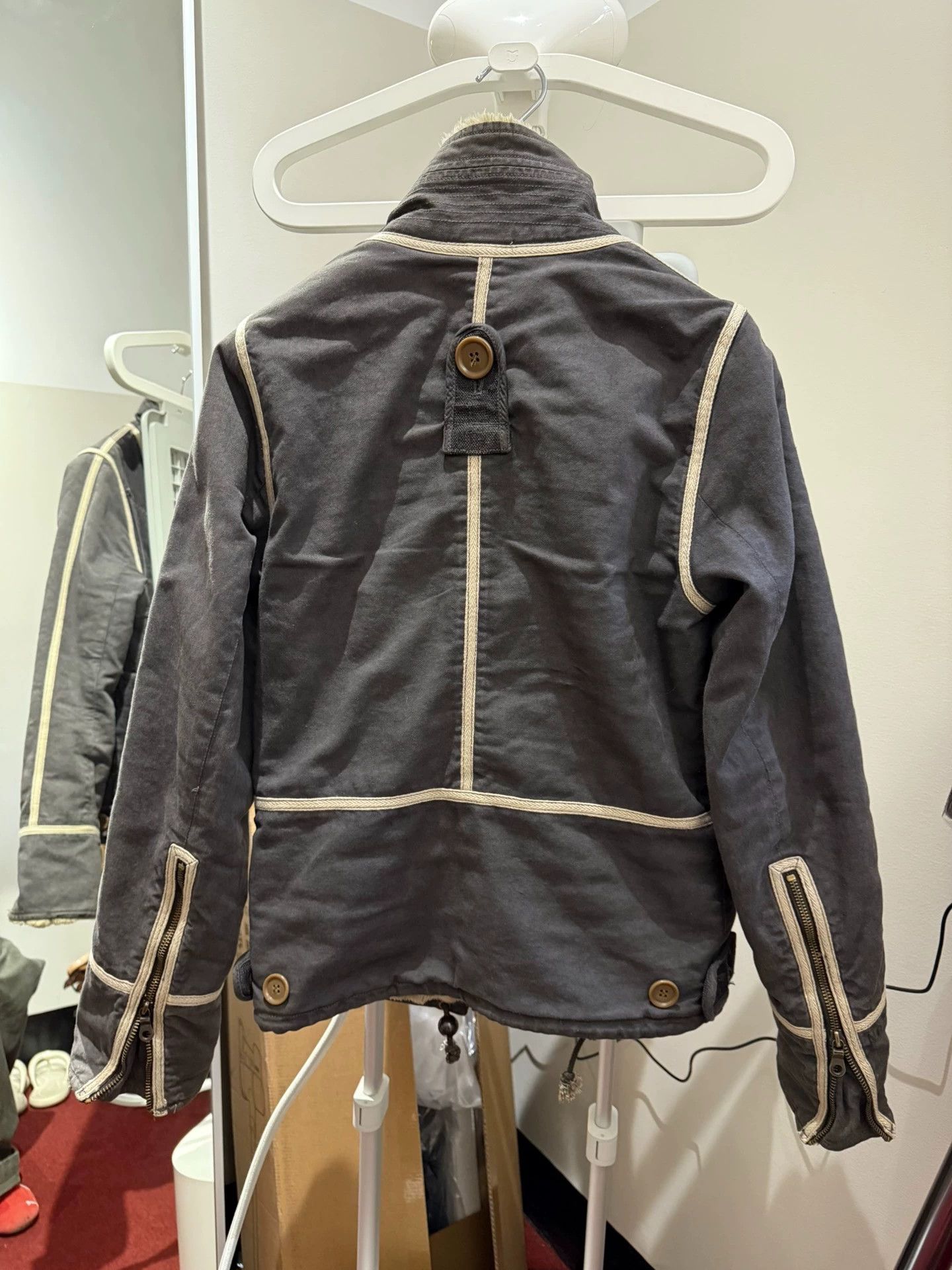 Share Spirit Homme Share spirit Vintage Gray Fleece Jacket 36 Warm Size XS / US 0-2 / IT 36-38 - 6 Thumbnail