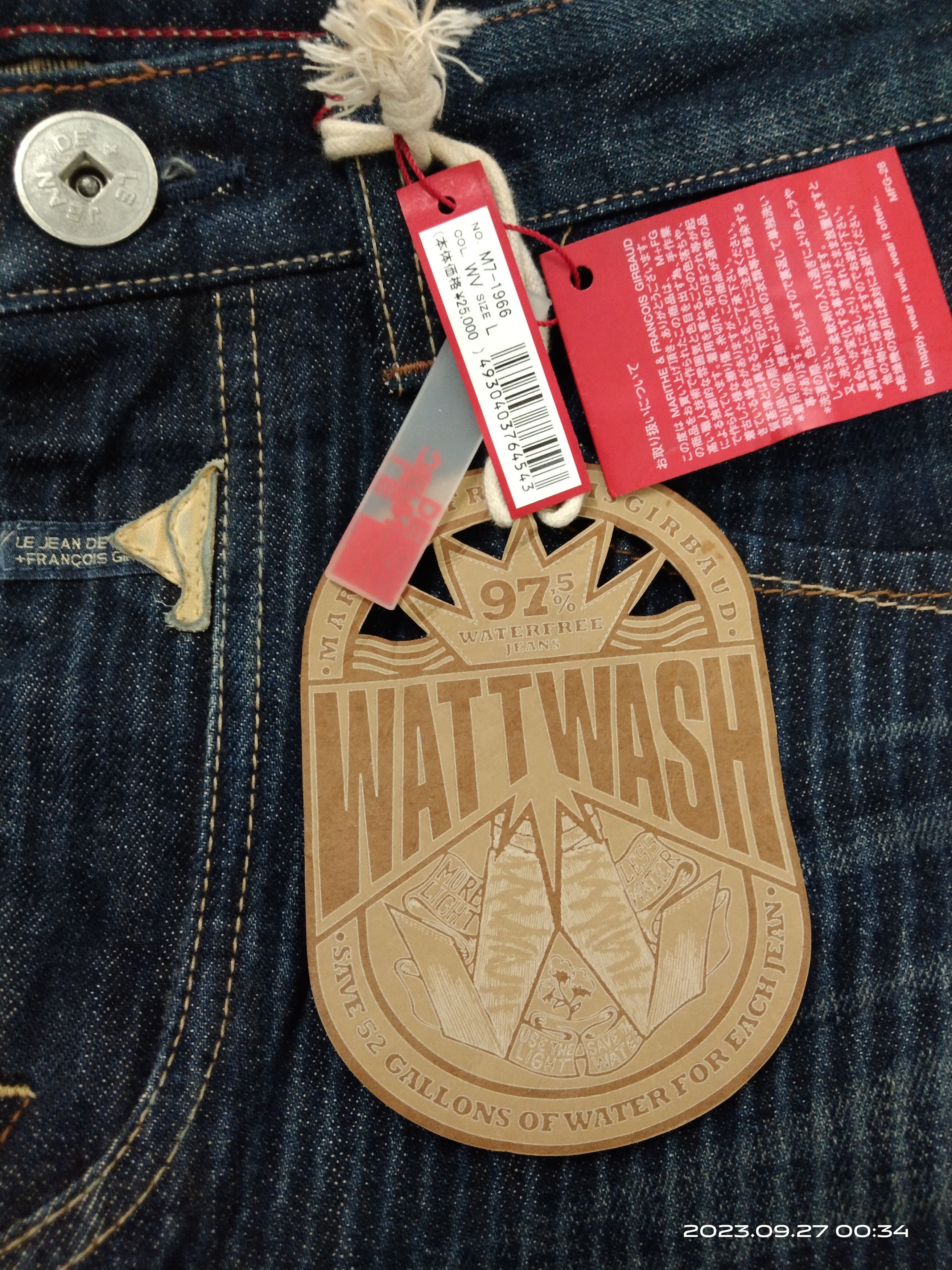 Marithe + Francois Girbaud RARE MFG WATT WASH DENIM PANTS Size US 32 / EU 48 - 7 Thumbnail