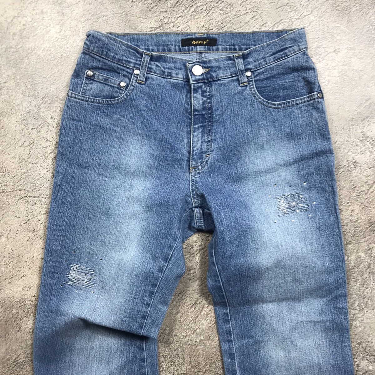 Vintage Vintage Y2K Distressed Flared Jeans Grunge Baggy 90s Logo 28 Size 28" / US 6 / IT 42 - 3 Thumbnail