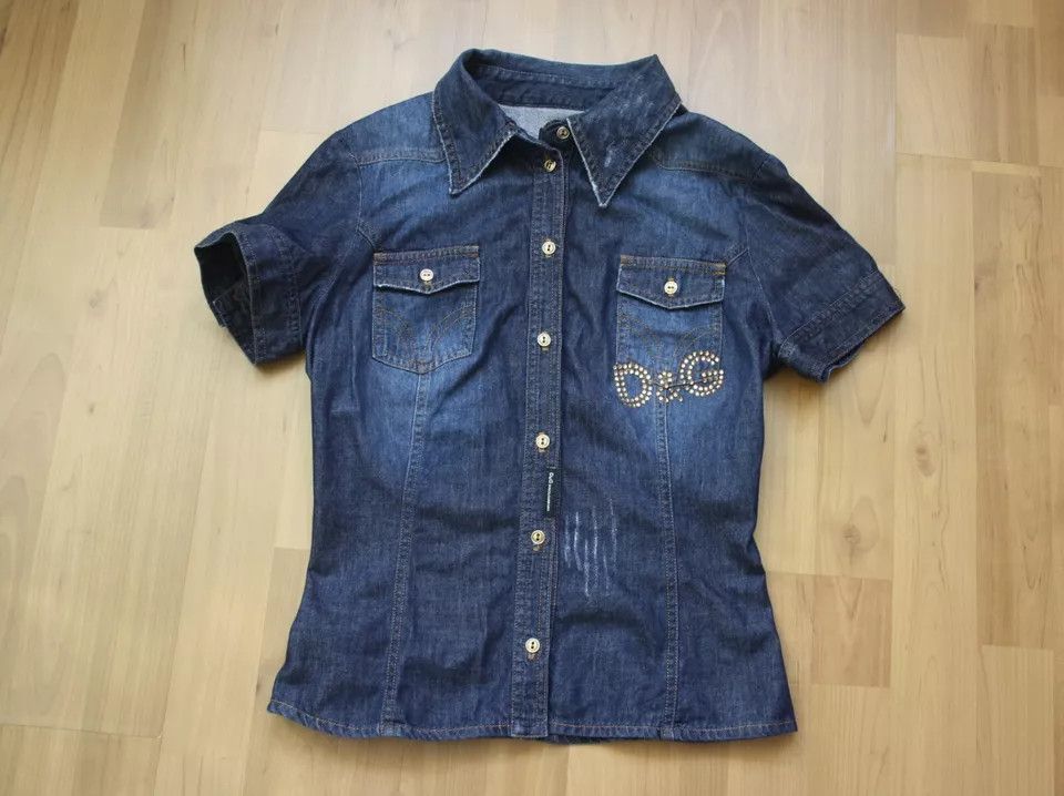 Dolce & Gabbana Dolce & Gabbana Denim short sleeved shirt womens Size M / US 6-8 / IT 42-44 - 1 Thumbnail