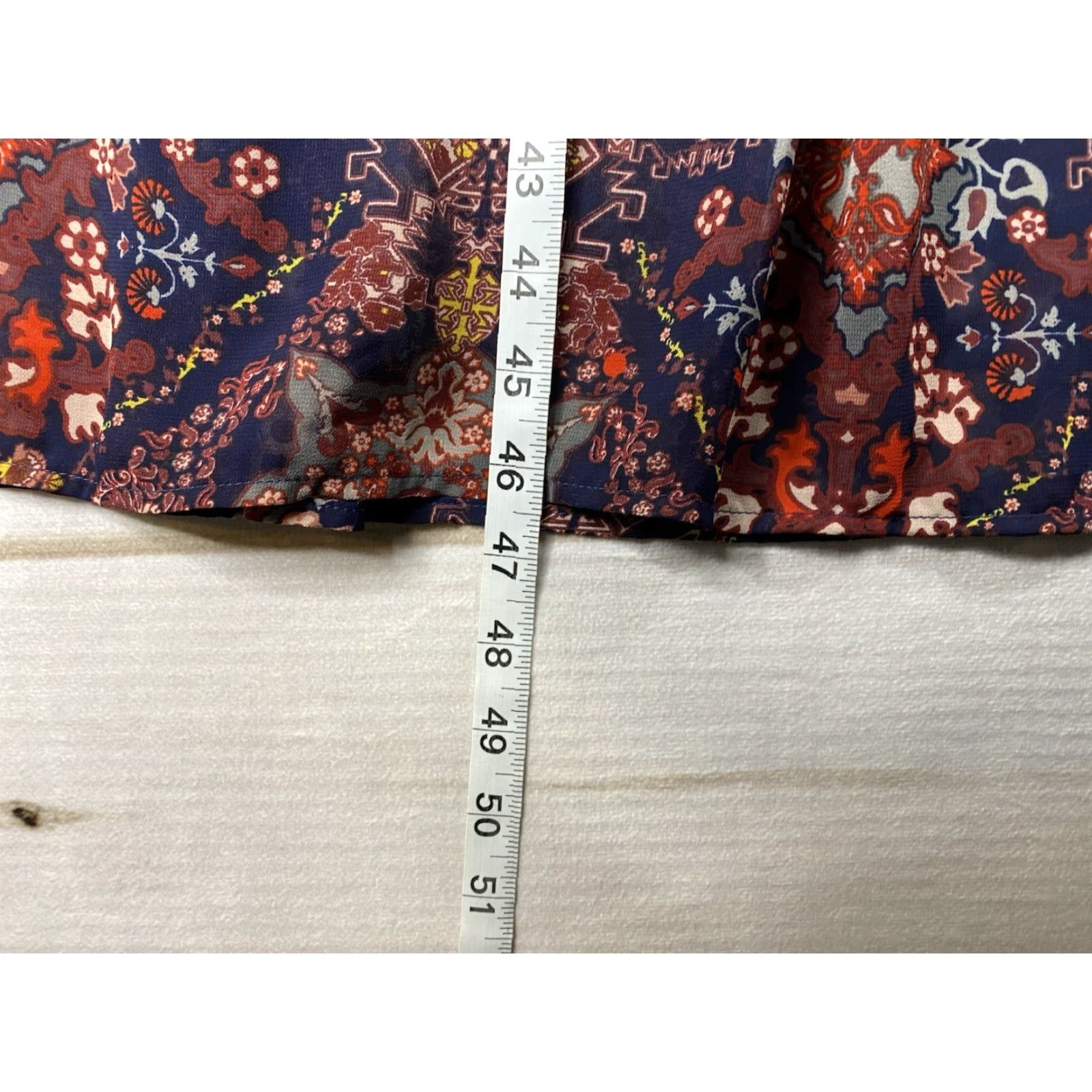 Vintage Xhilaration Dress XL Blue Floral Cold Shoulder Chiffon Lined Smocked Waist Boho Dress Size XL / US 12-14 / IT 48-50 - 4 Thumbnail
