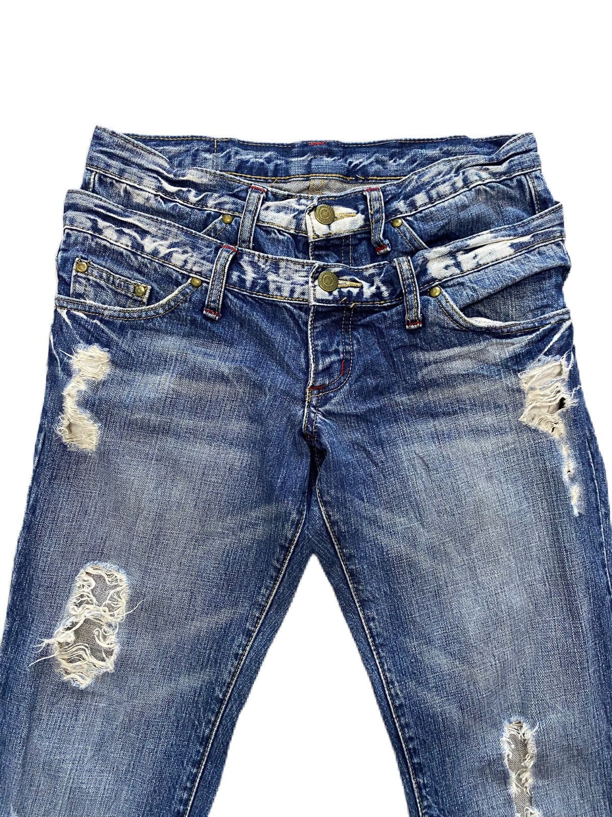Japanese Brand × Tornado Mart THRASHED DOUBLE WAIST RIPPED DESIGN TORNADO MART Size US 29 - 4 Thumbnail