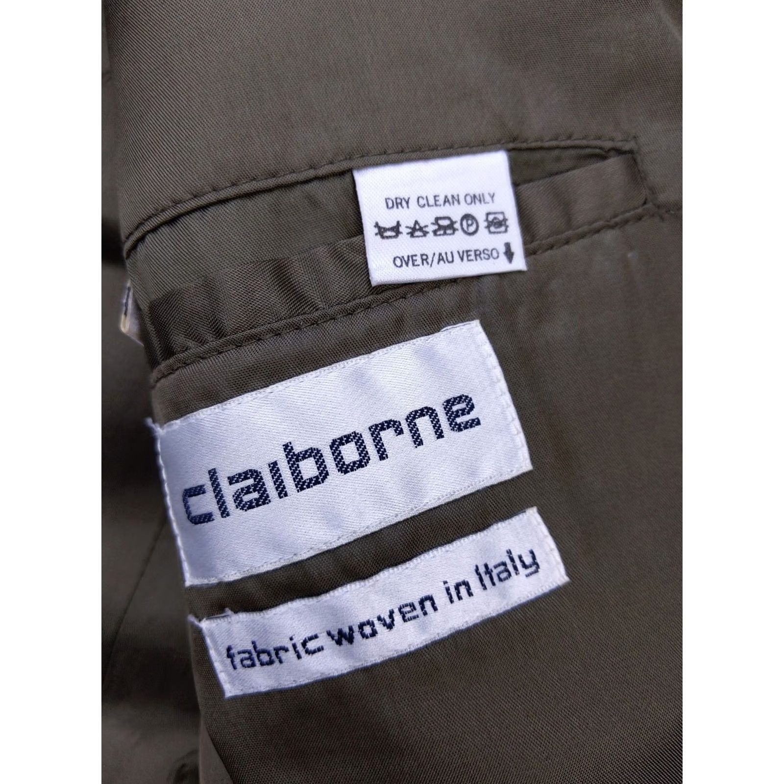 Liz Claiborne Claiborne Sport Coat Mens 40 Long Brown Linen Cotton Blazer Jacket Summer Business Casual Notch Lapel Two-Button Front Front Two-Button Size 40R - 7 Thumbnail