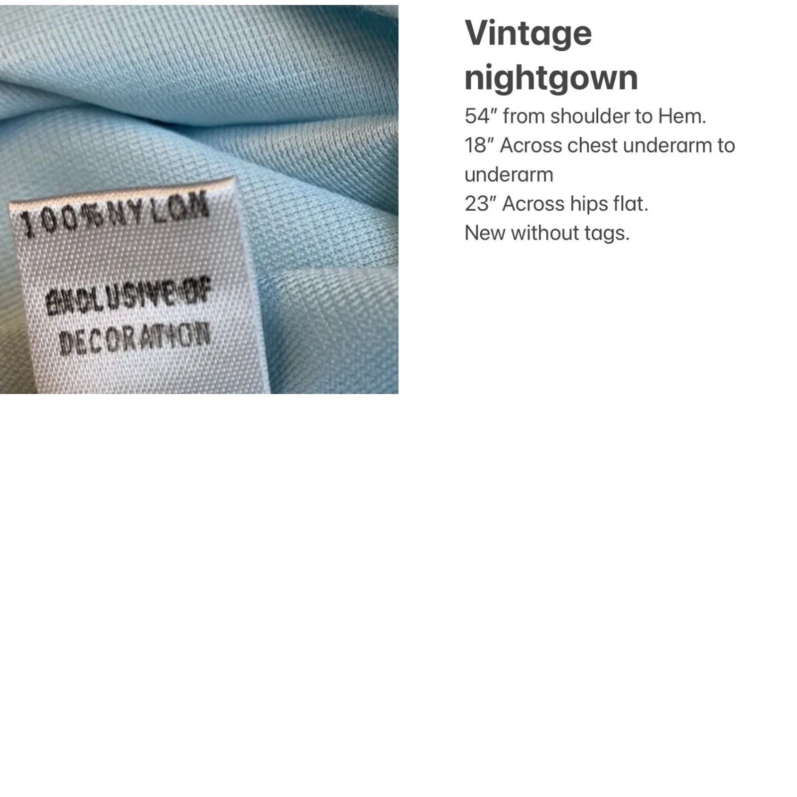 Vintage VINTAGE Character Nightgown Long Nylon Satin Embroidered Brushed Retro S USA NOS Blue S Womens Size ONE SIZE - 8 Thumbnail