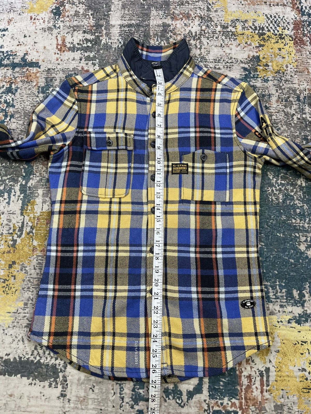 G-Star G-Star Raw Blue Yellow Plaid Quarter Sleeve Flannel Shirt Size S / US 4 / IT 40 - 10 Thumbnail