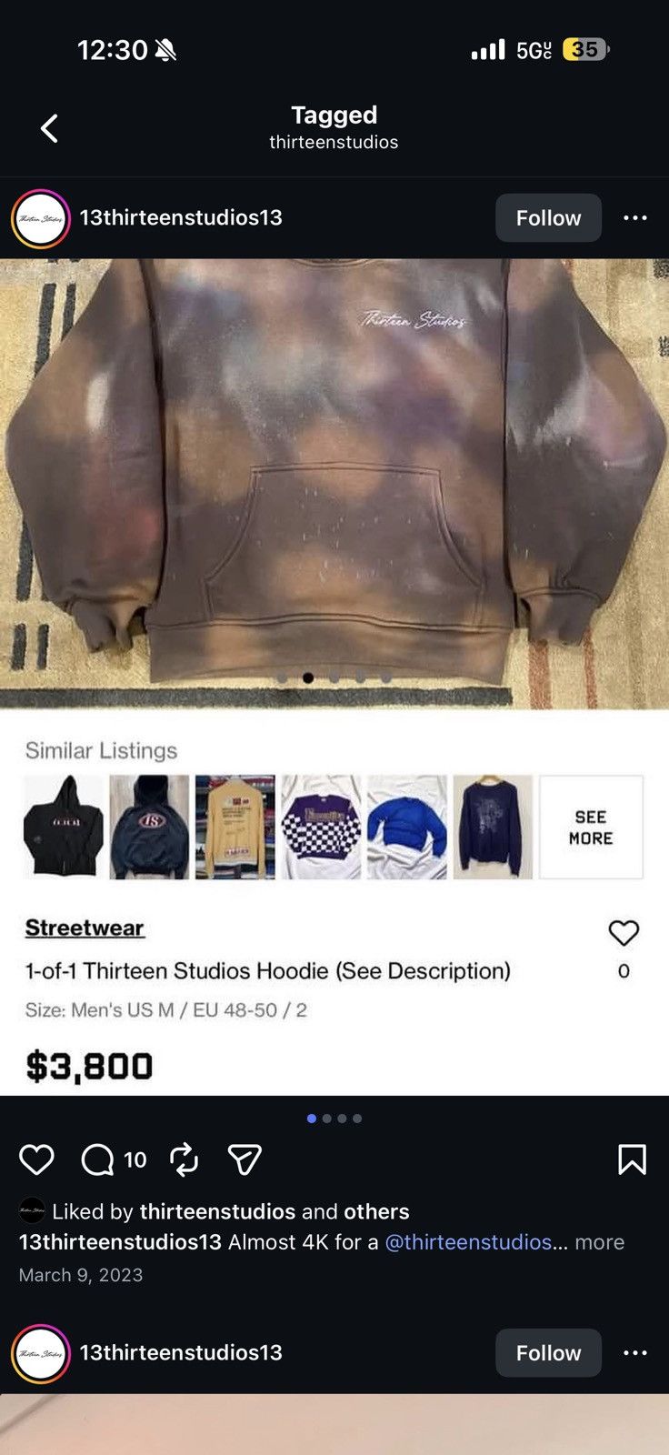 Thirteen Studios Double Layered Hoodie (2023 release) Size US XL / EU 56 / 4 - 5 Thumbnail