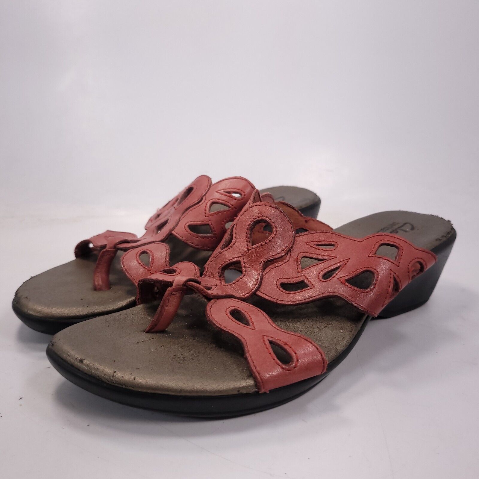 Clarks Clarks Bendables Wedge Sandal Womens Size 7 37063 Red Black Size US 7 / IT 37 - 1 Thumbnail