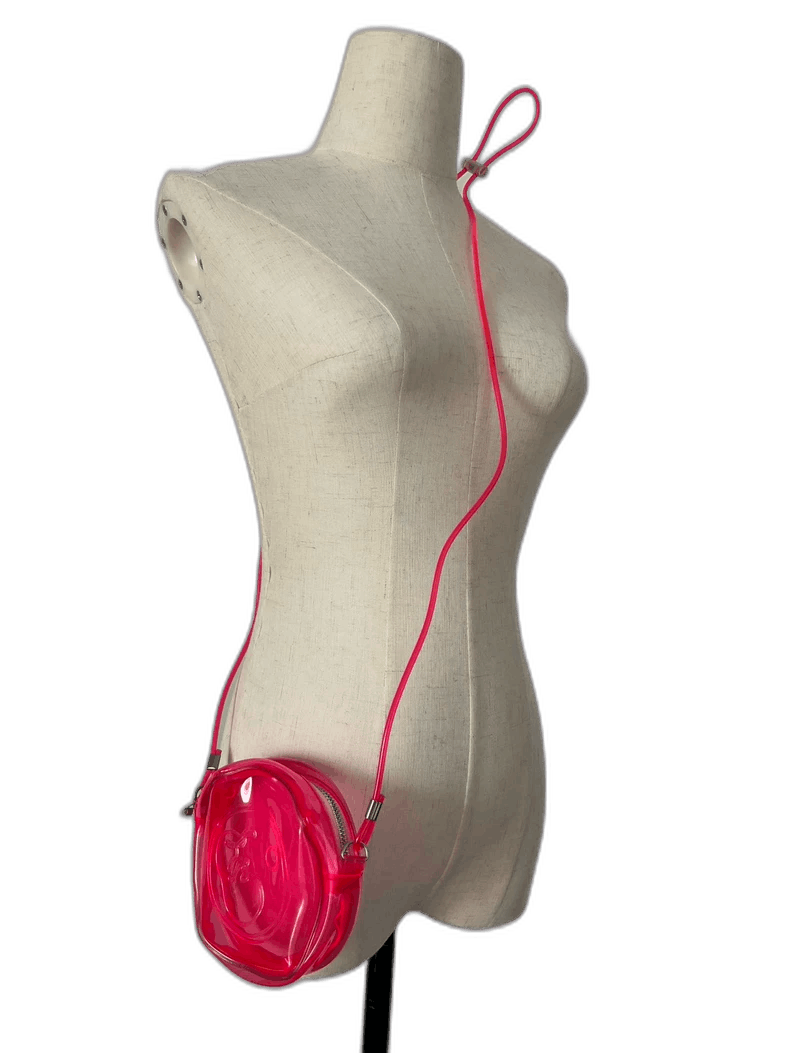 Balenciaga Fotus Fluorescent Pink Jelly Sling Bag-2506, Men's