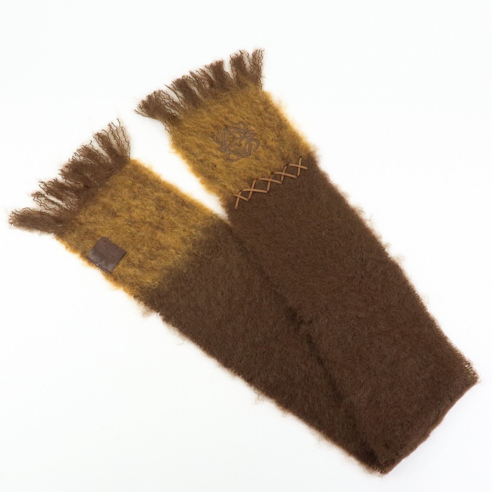 Loewe Loewe Anagram Mohair Scarf Brown Size ONE SIZE - 2 Thumbnail