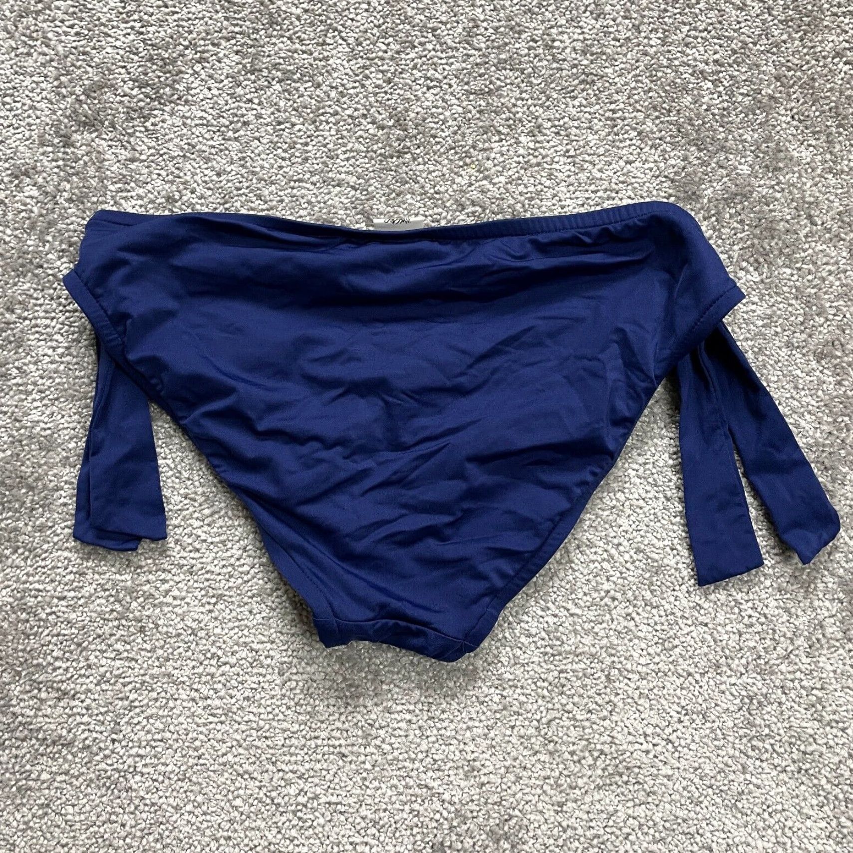 Mossimo VINTAGE Mossimo Bikini Bottom Women's Small Solid Blue Side Lace Swimsuit Summer Beach Size 28" / US 6 / IT 42 - 2 Thumbnail