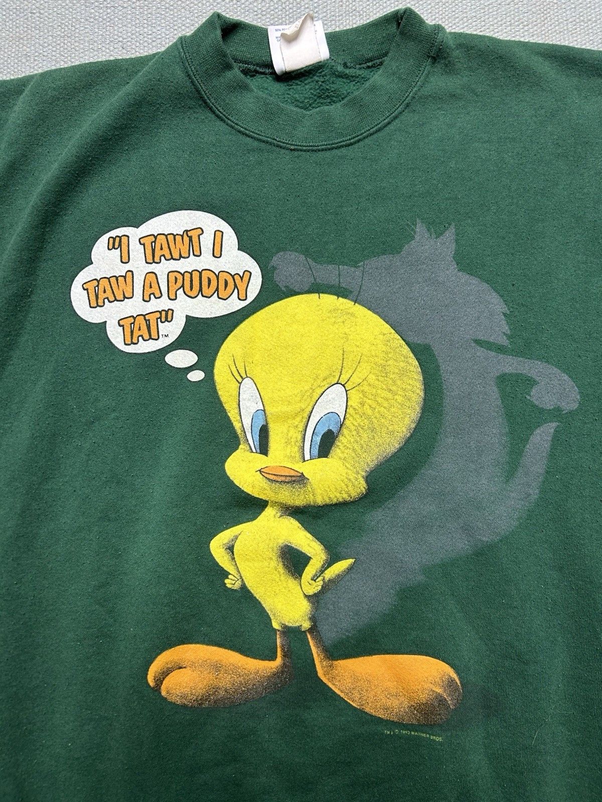 Vintage 90s sweatshirt tweety bird Disney cartoon bird Sylvester XL Size US XL / EU 56 / 4 - 2 Thumbnail
