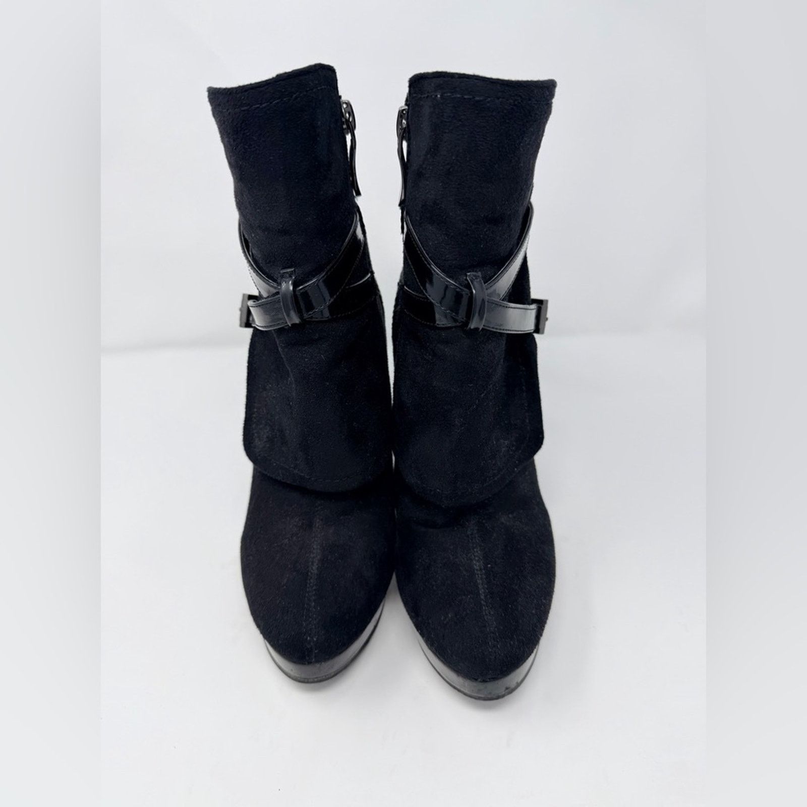 Other Comfortable Black Suede Ancle Boots w black rhinestones Size US 8 / IT 38 - 1 Thumbnail