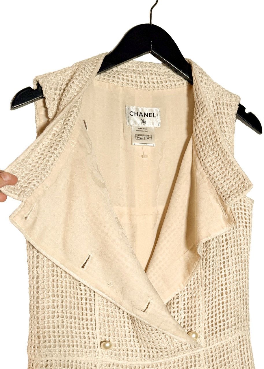 Chanel Chanel SS13 Ivory Open Knit Double Breasted Silk Dress Size S / US 4 / IT 40 - 4 Thumbnail