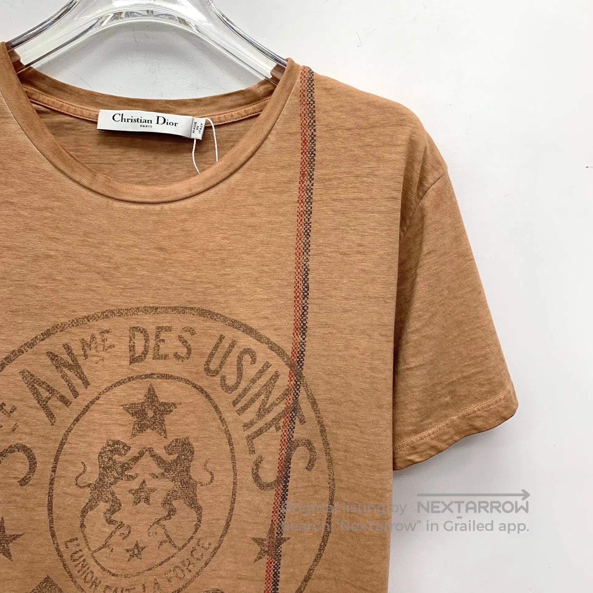 Dior Dior Brown Logo Printed Cotton Round Neck Short Sleeve T-S Size US M / EU 48-50 / 2 - 3 Thumbnail