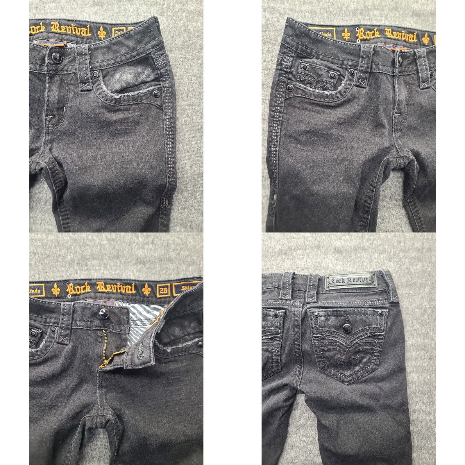 Vintage VINTAGE Rock Revival Jeans Womens 26x30 Celinda Skinny Fit Tapered Leg Ankle Cowgirl Size 26" / US 2 / IT 38 - 8 Thumbnail