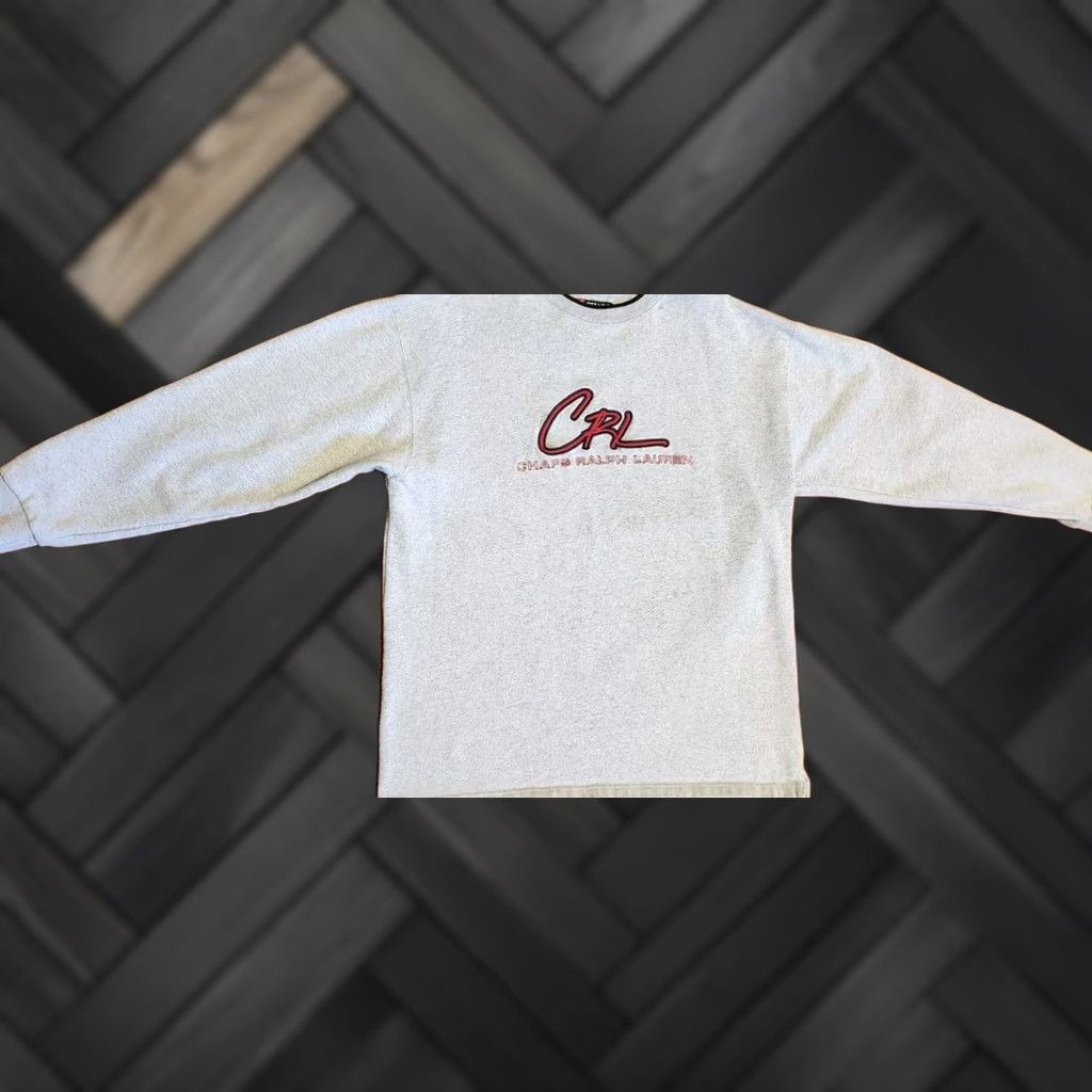 Ralph Lauren VINTAGE CHAPS RALPH LAUREN Sweatshirt Mens M Medium Gray RL Logo Embroidered Pullover Crew Neck 90s Classic Retro Graphic Print Slim fit Size US M / EU 48-50 / 2 - 1 Thumbnail