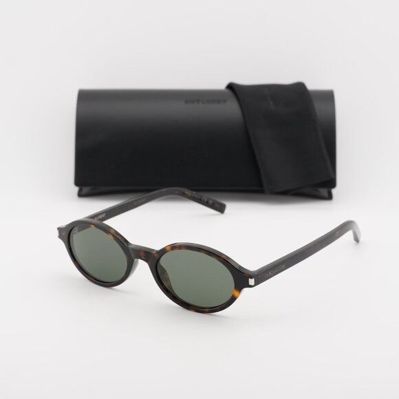 Saint Laurent Paris Saint Laurent SL751JEANNE 002 Sunglasses Havana Oval Frame Size ONE SIZE - 10 Thumbnail