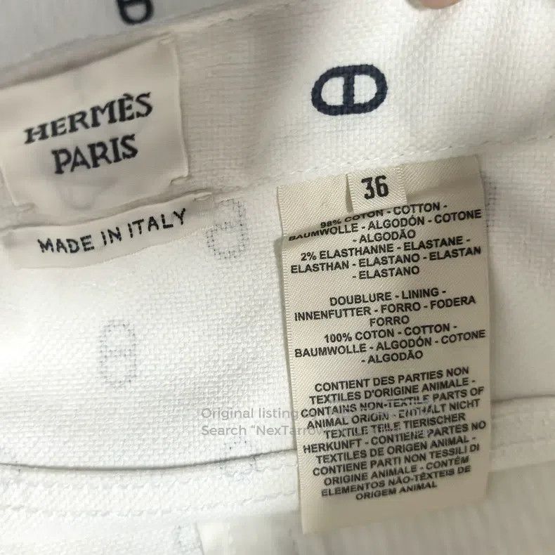 Hermes Hermes White Printed Short Skirt Size 24" / US 00 / IT 34 - 4 Thumbnail