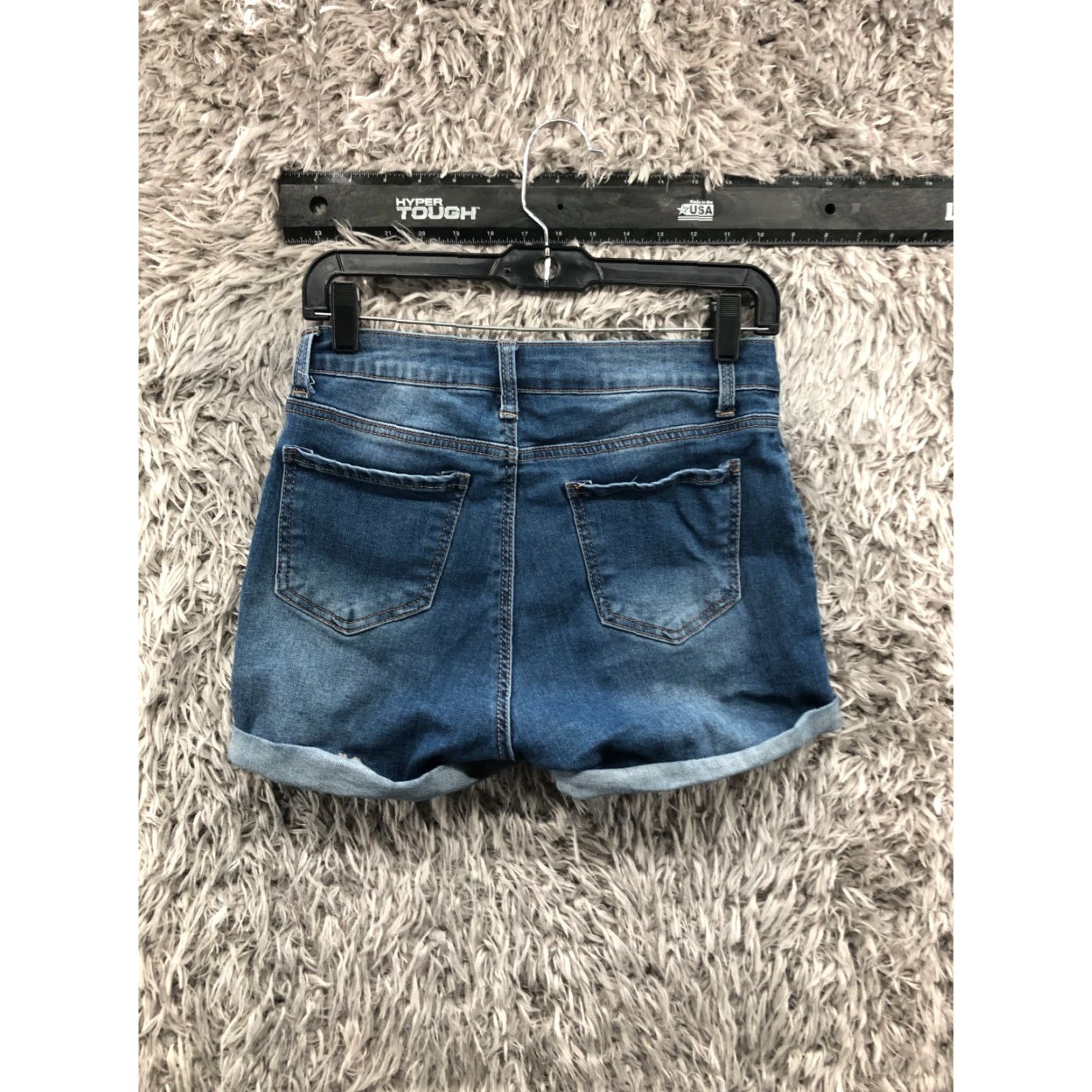 Vintage Blue Savvy Denim Shorts Casual Junior Size 7 Medium Wash Blue Cuffed Boyfriend 5-Pocket Size 28" / US 6 / IT 42 - 4 Thumbnail
