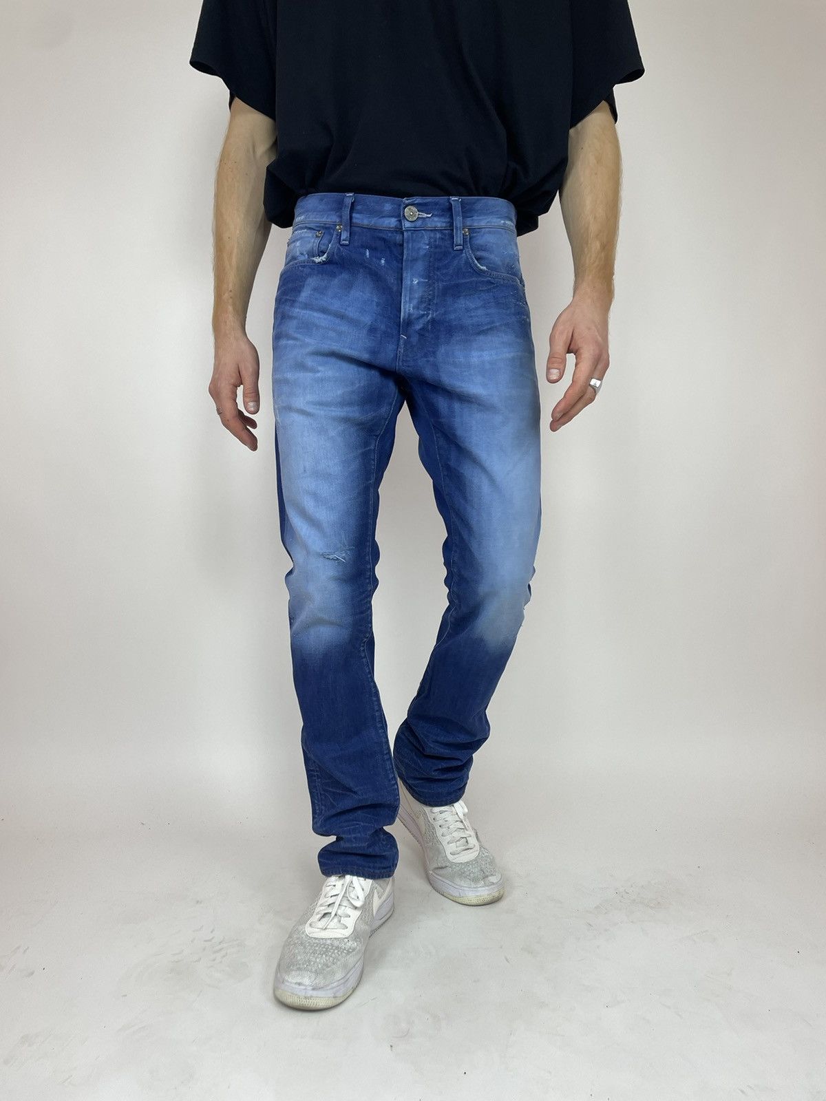 G-Star G-star RAW 3301 SLIM FLING DENIM MEDIUM AGED jeans Mens Size US 33 - 3 Thumbnail