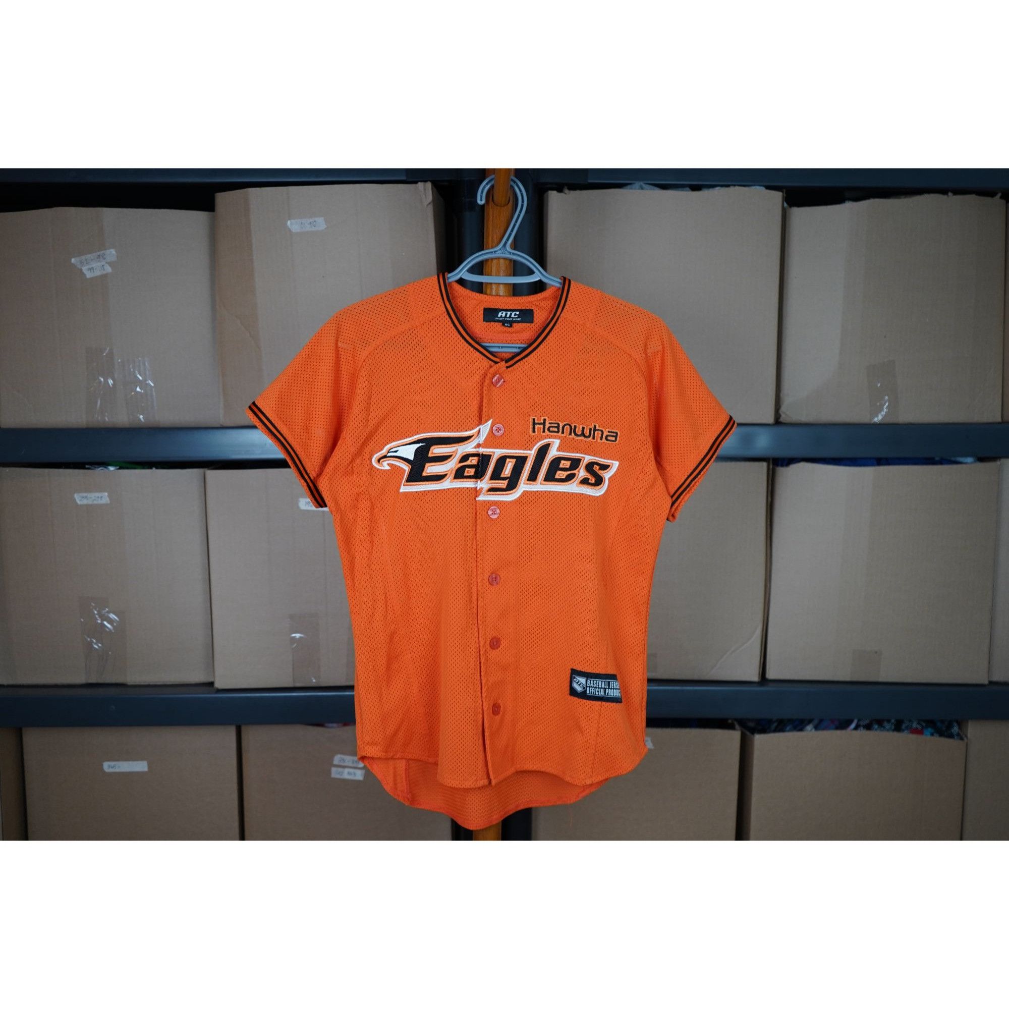 Vintage 90s Hanwha Eagles Orange Baseball Jersey Women's S #401 Size S / US 4 / IT 40 - 1 Thumbnail