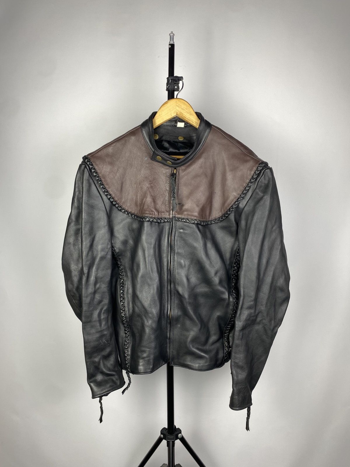 Cowboy Equipment × Vintage Vintage Biker Cowboy Leather MOTO Bomber Jacket Rock Punk Size US L / EU 52-54 / 3 - 1 Thumbnail