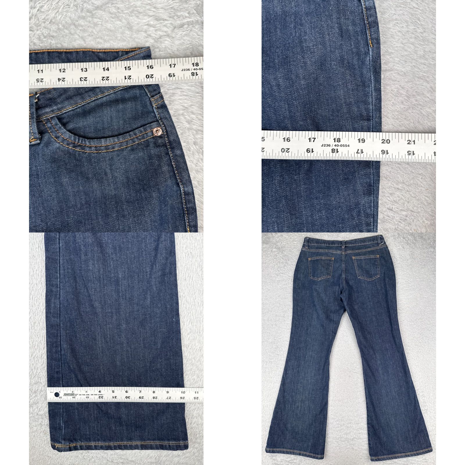 Boden Boden Jeans Women 10 Blue Denim Bootcut Dark Wash Mid Rise Cotton Blend 32x31 Jeans Womens Boots Cut 90s Southwestern USA Mens Women Girls Size 32" / US 10 / IT 46 - 9 Thumbnail