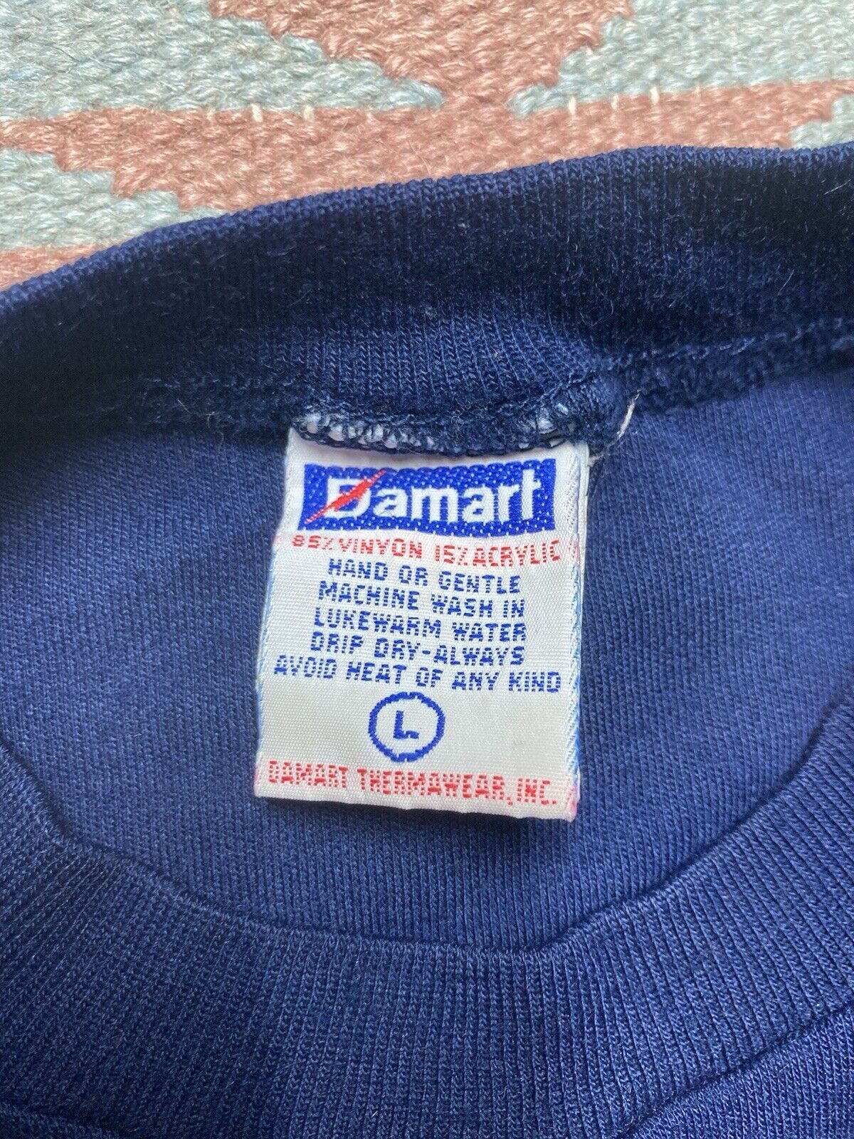 Vintage VTG 70s pocket t shirt thermal base layer navy blue large Size US L / EU 52-54 / 3 - 3 Thumbnail