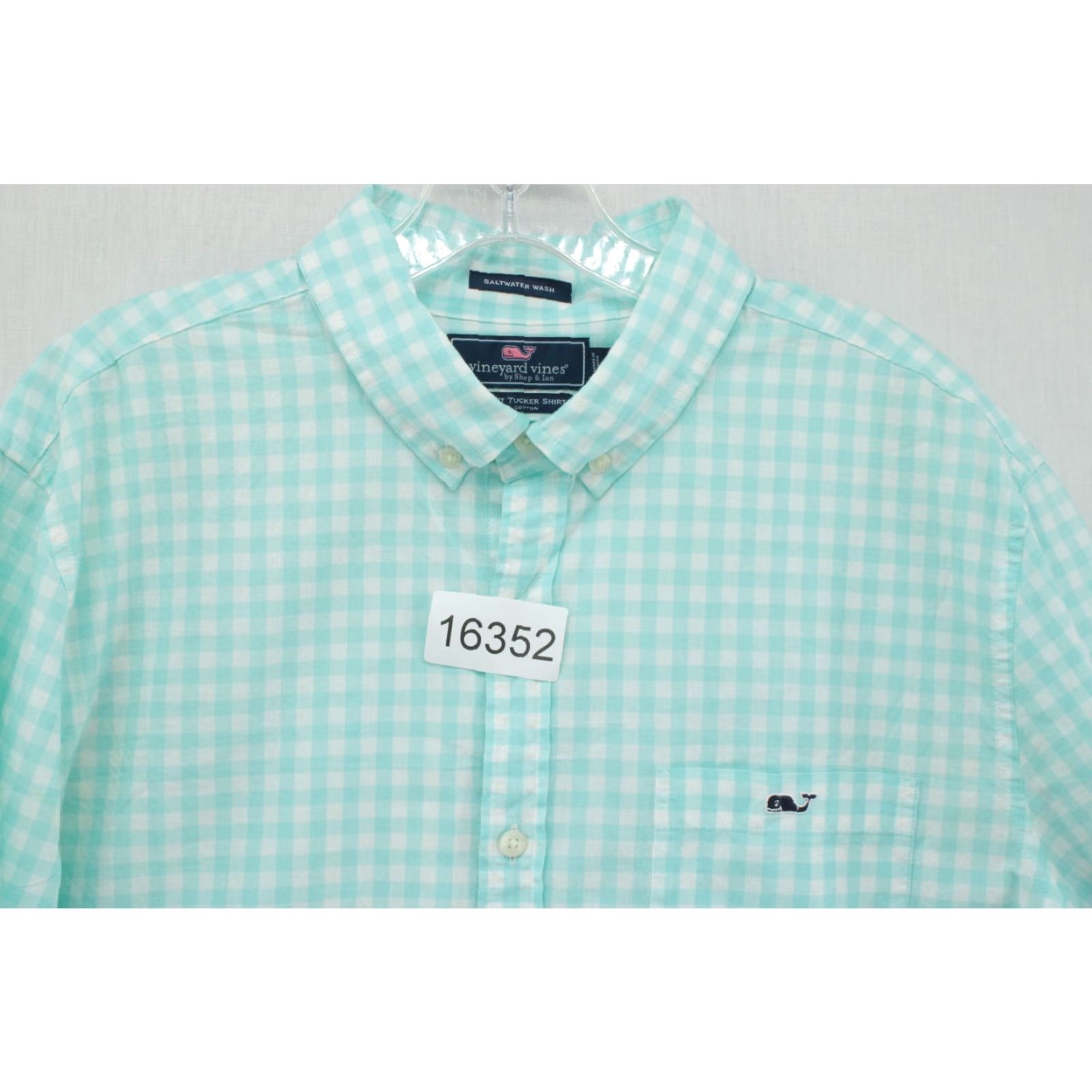 Vineyard Vines VINTAGE Vineyard Vines Tucker Shirt Mens Large Gingham Check Long Sleeve Ming Green Button-Up Preppy Size US L / EU 52-54 / 3 - 7 Thumbnail