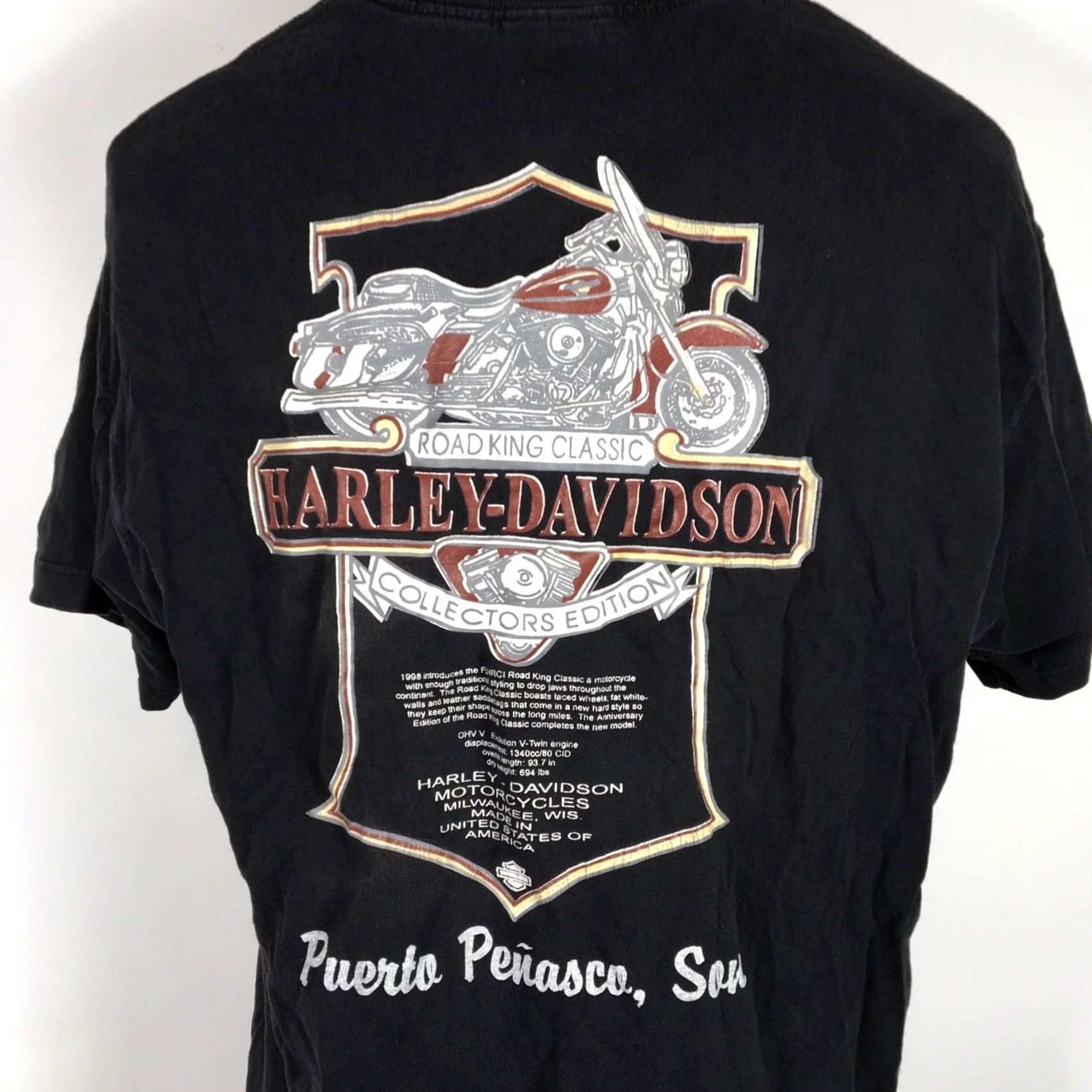 Harley Davidson VINTAGE Harley-Davidson Road King T-Shirt Mens XL Black 90s Graphic Print USA Men Shirts Size US XL / EU 56 / 4 - 6 Thumbnail