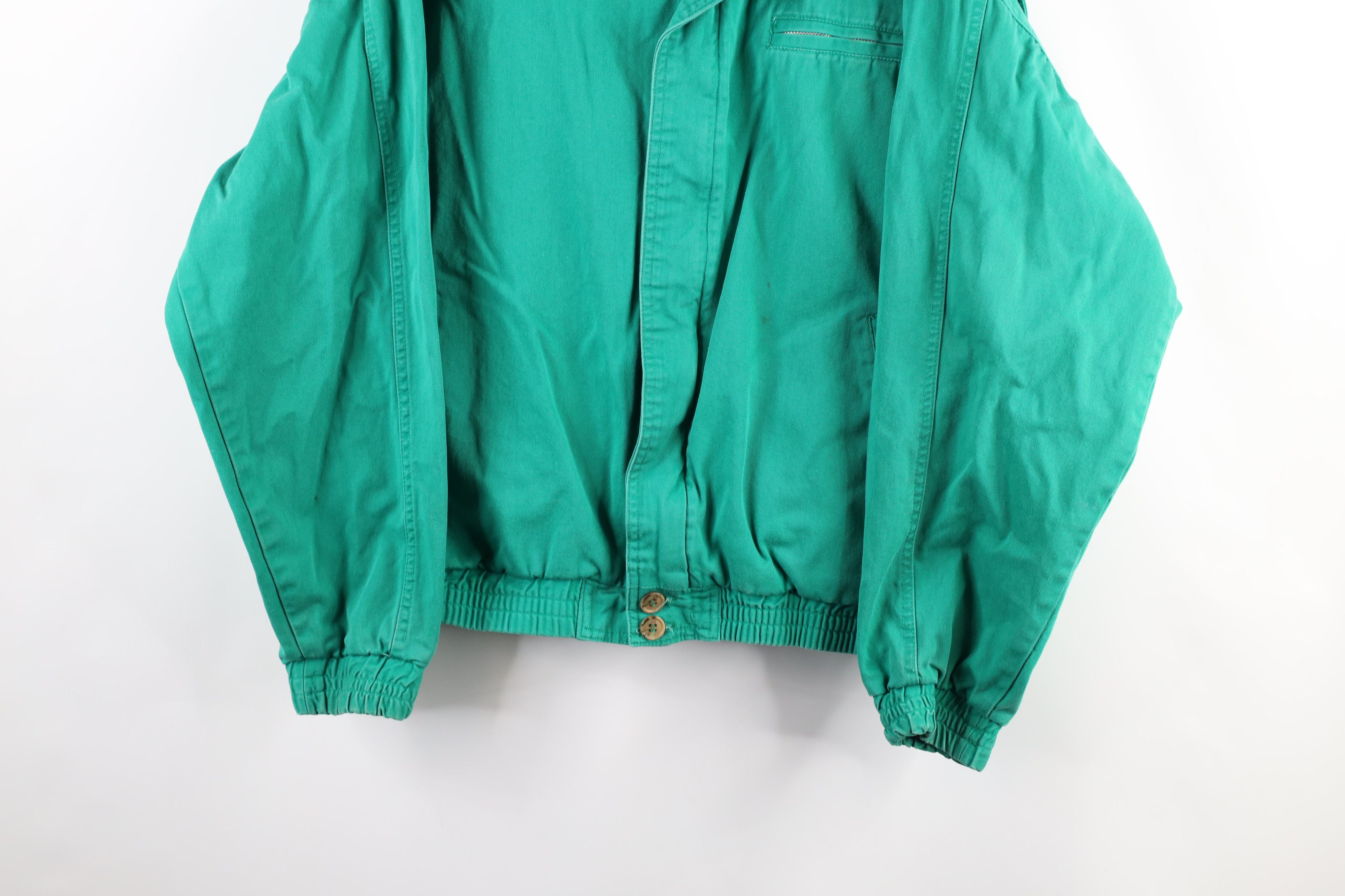 Gap × Vintage Vintage 90s Gap Faded Blank Cotton Canvas Bomber Jacket Size US L / EU 52-54 / 3 - 3 Thumbnail