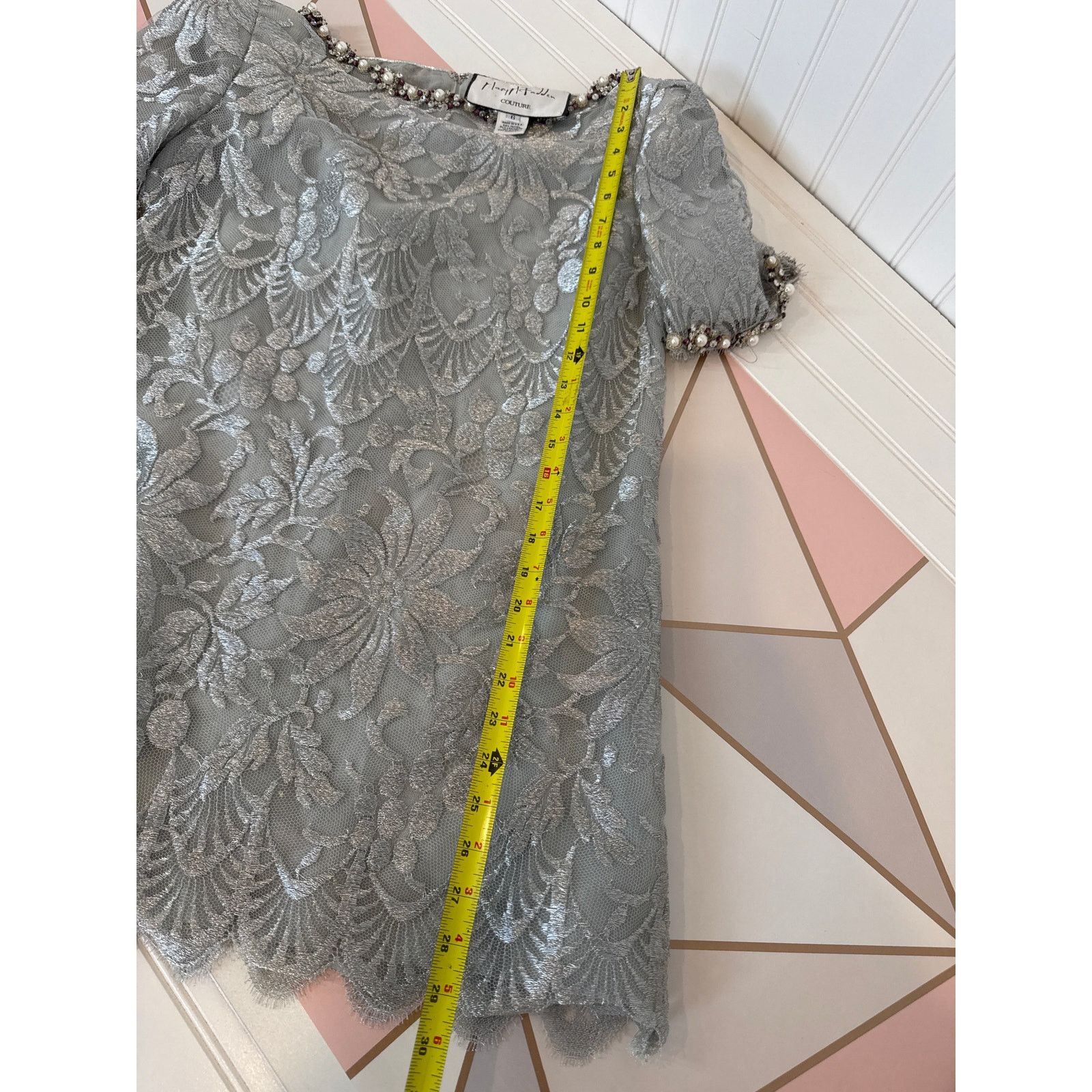Mary McFadden Vintage Mary McFadden Metallic Thread Beaded Set Sz 6 Size 28" / US 6 / IT 42 - 6 Thumbnail