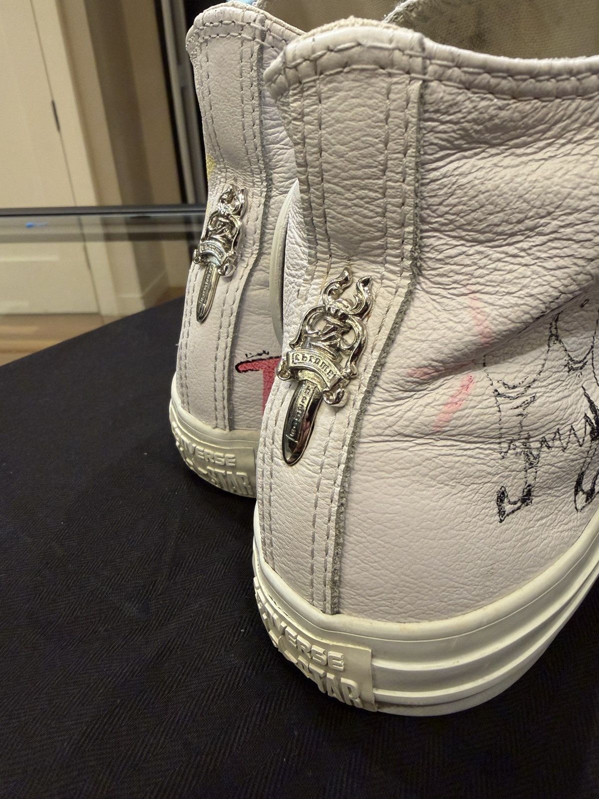 Chrome Hearts Chrome Hearts MattyBoy Hand Painted Leather Converse Chuck Size US 5 / EU 37 - 8 Thumbnail