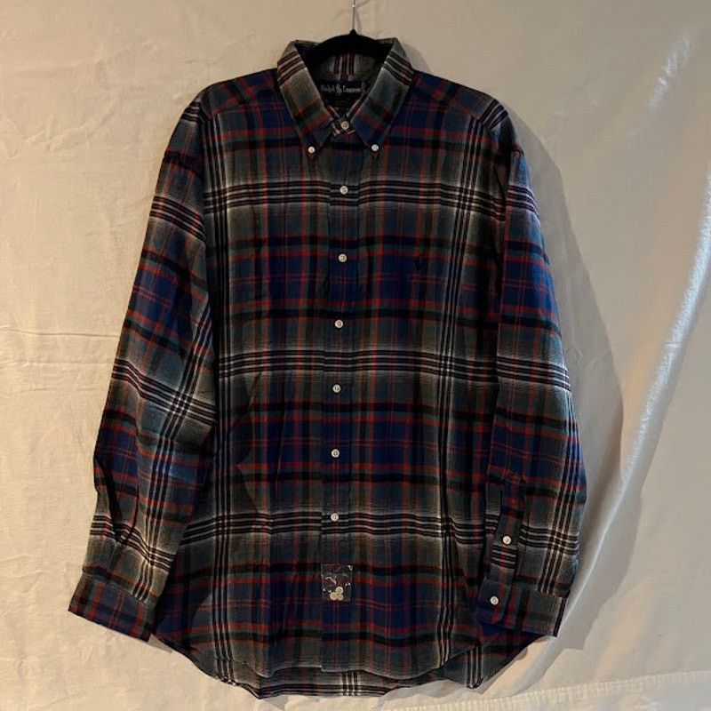 Ralph Lauren VTG Ralph Lauren Shirt Blaire Navy Black Plaid Button Down Size US L / EU 52-54 / 3 - 1 Thumbnail