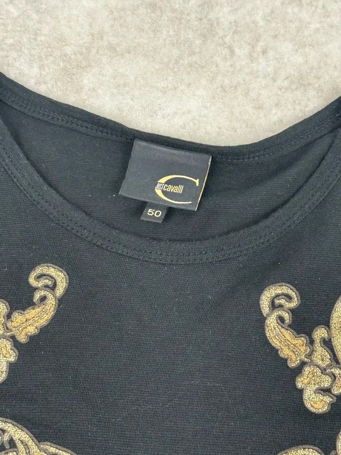 Just Cavalli SS2007 Cavalli Black Golden Baroque Ornaments Longsleeve T-Shirt Size US S / EU 44-46 / 1 - 9 Thumbnail
