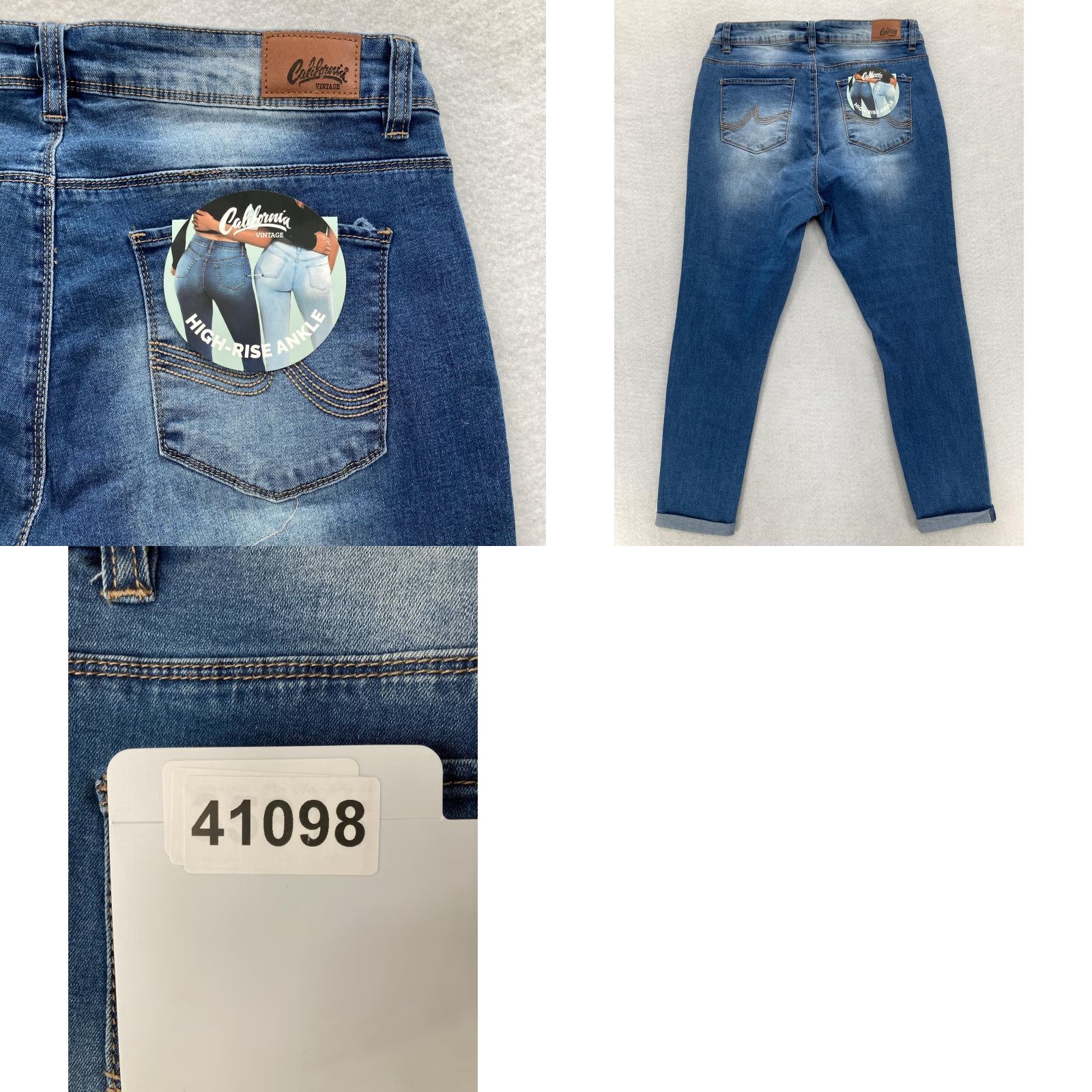Vintage YMI California Vintage Jeans Womens 16 Blue High Rise Ankle Skinny Stretch Denim - XS? Size 38" / US 16 / IT 52 - 9 Thumbnail
